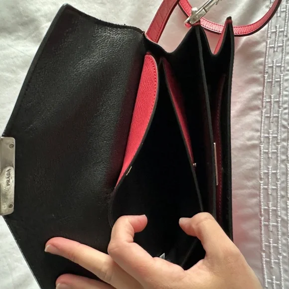 Prada Fuoco Saffiano Lux Leather Crossbody Bag BN0924 - Picture 8 of 10